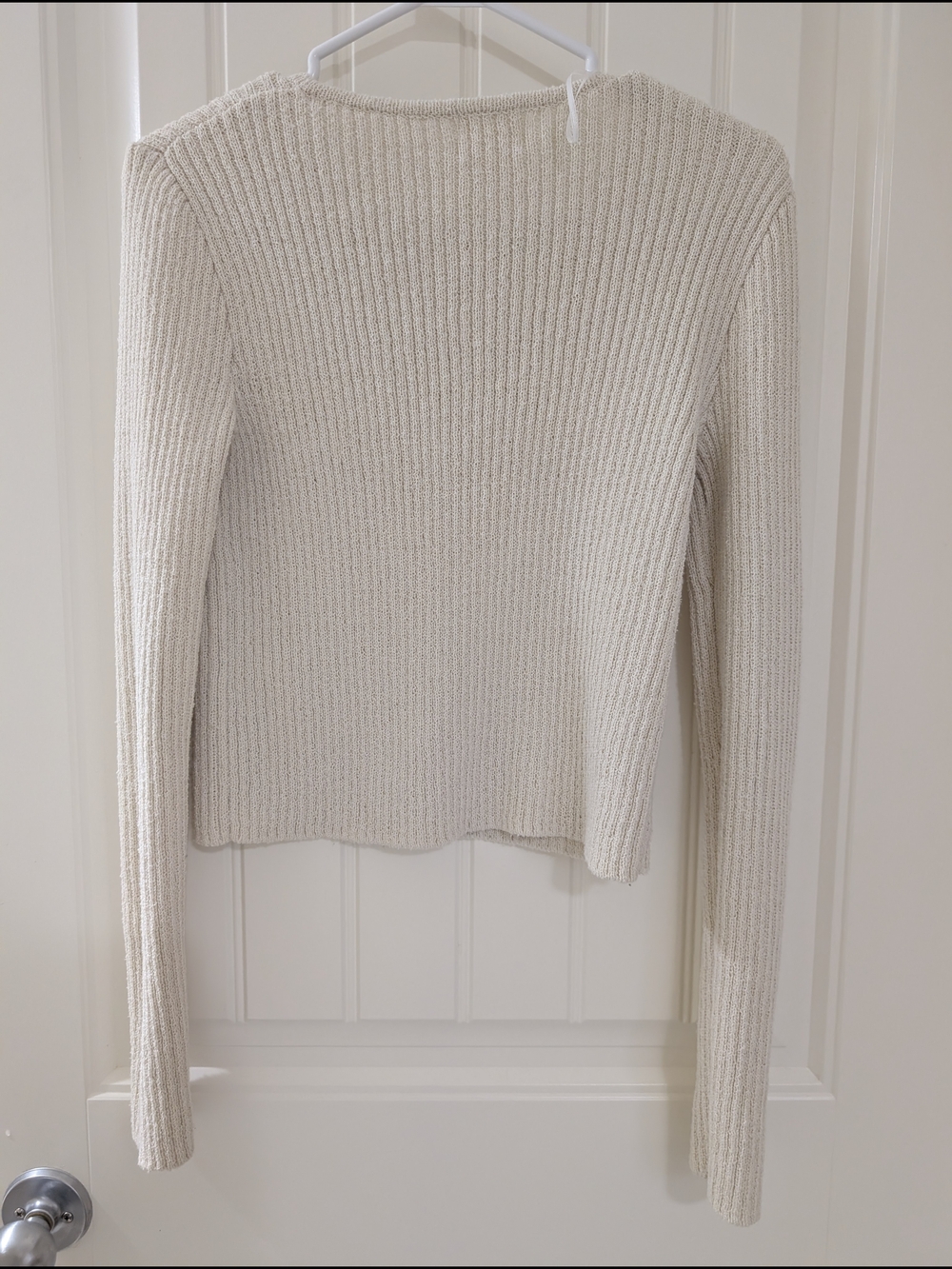 H&M Cream Ribbed Button-Front Cardigan - Picture 3 of 3